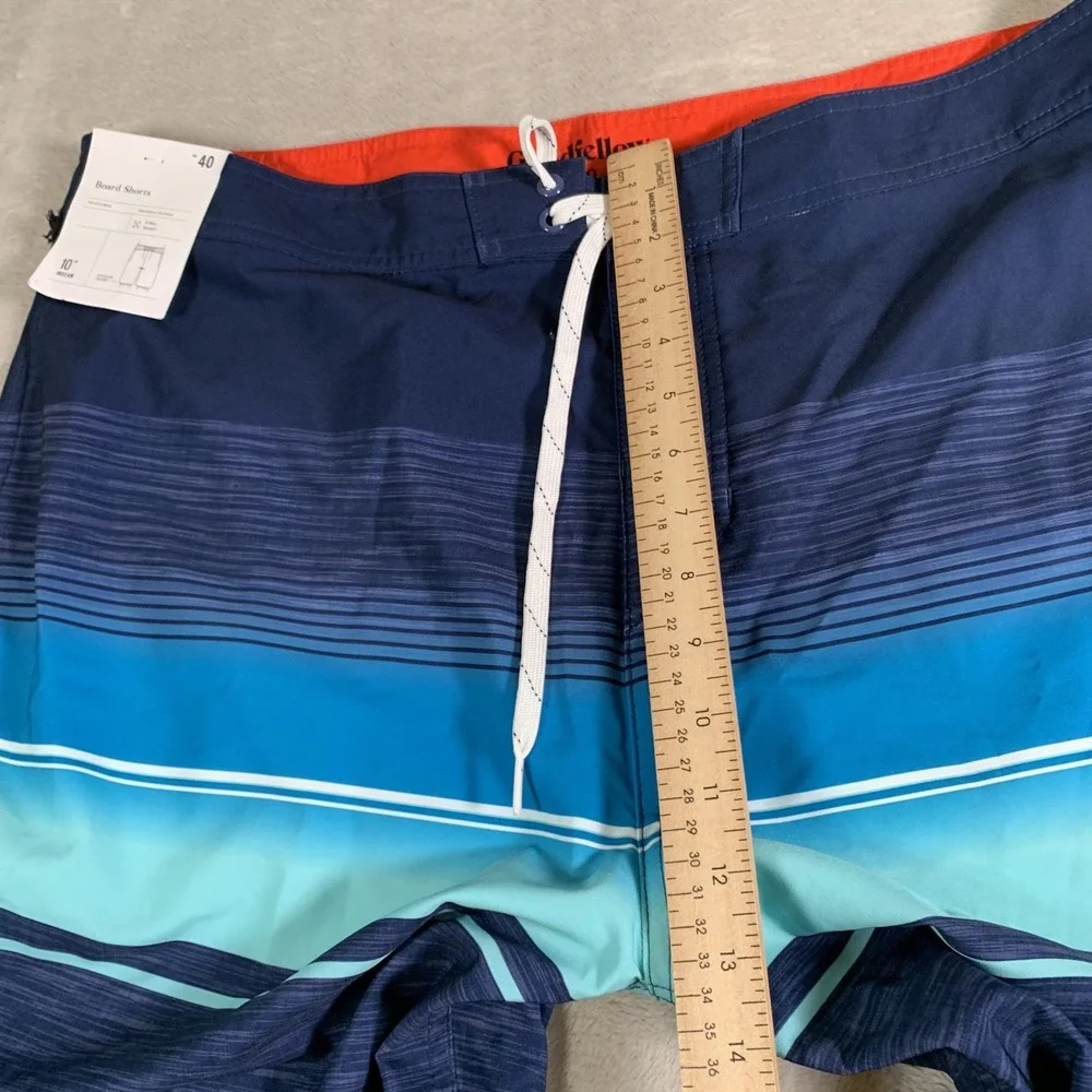 Goodfellow Board Shorts Mens 40 Striped Swim Trunks 4-Way Stretch 10